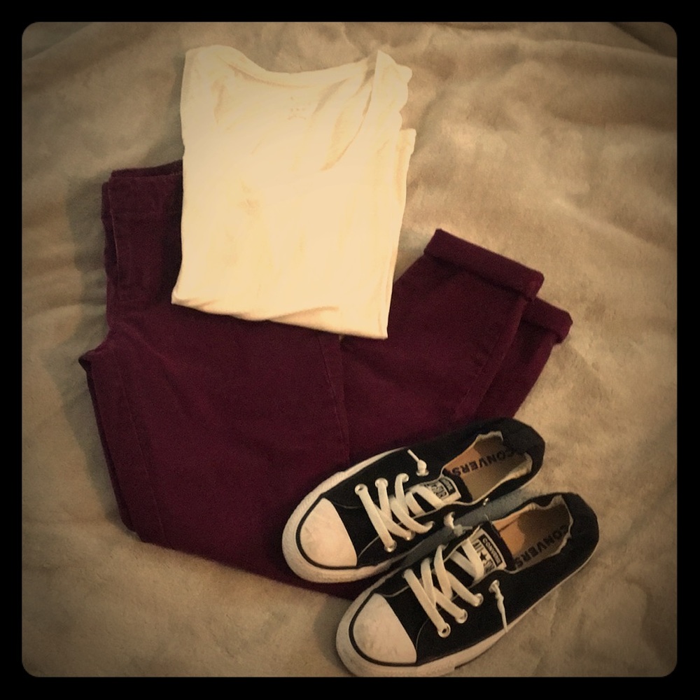 Skinny mini purple gap khakis